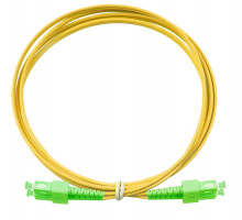 Комм. шнур оптический Eurolan Tight Buffer, Duplex SC/SC (APC/APC), OS2 9/125, LSZH (нг(A)-HF), 10м, зелёный хвостовик, цвет: жёлтый
