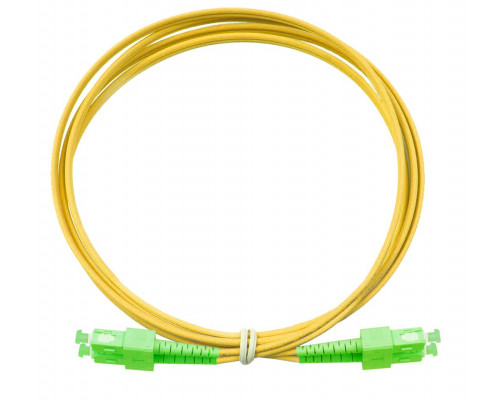 Комм. шнур оптический Eurolan Tight Buffer, Duplex SC/SC (APC/APC), OS2 9/125, LSZH (нг(A)-HF), 10м, зелёный хвостовик, цвет: жёлтый