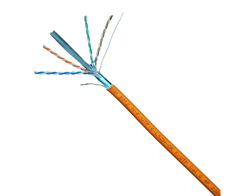 Кабель витая пара BNH, LSZH (нг(A)-HF), F/UTP, кат. 6, проводник Ø 0,57мм, 305м, коробка, тип прокладки: внутри зданий, цвет: оранжевый