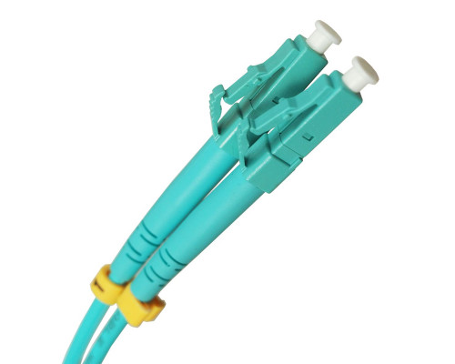 Комм. шнур оптический BNH Tight Buffer, Duplex LC/LC (UPC/UPC), OM3 50/125, LSZH, 10м, Ø 3мм, серый хвостовик, цвет: синий