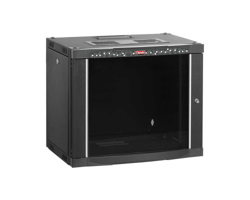 Шкаф телекоммуникационный настенный Lande NETbox, 19&quot;, 9U, 512х600х450 мм (ВхШхГ), дверь: металл, цвет: чёрный