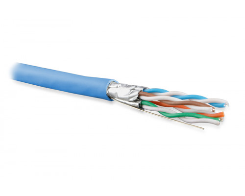 Кабель витая пара Hyperline UFTP4-C6A-S23-IN-PVC, PVC, U/FTP, кат. 6a, проводник Ø 0,57мм, 500м, тип прокладки: внутри зданий, цвет: синий