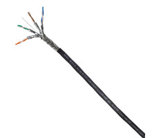 Кабель витая пара BNH, LSZH-UV (нг(A)-HF), S/FTP, кат. 6a, проводник Ø 0,57мм, 305м, бухта, тип прокладки: снаружи зданий, цвет: чёрный