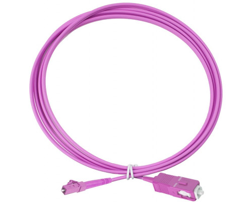 Комм. шнур оптический Eurolan Tight Buffer, Simplex SC/LC, OM4 50/125, LSZH (нг(A)-HF), 2м, пурпурный хвостовик, цвет: пурпурный