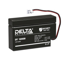 Аккумулятор для ИБП Delta Battery DT, 63х25х97 мм (ВхШхГ),  Необслуживаемый свинцово-кислотный,  12V/0,8 Ач, цвет: чёрный, (DT 12008 (T13))