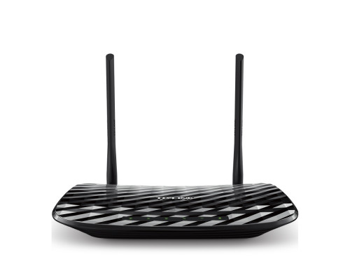 Маршрутизатор TP-Link, портов: 5, LAN: 4, WAN: 1, скорость мб/с: 433, антенн: 2, USB: Да, 35х230х144 мм (ВхШхГ), цвет: чёрный, Archer C2