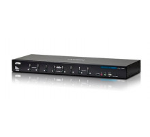 Переключатель KVM Aten, портов: 8, 44х161,2х437,2 мм (ВхШхГ), USB, цвет: чёрный
