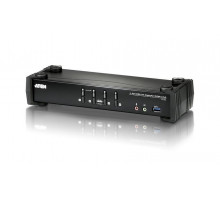 Переключатель KVM Aten, портов: 4, 55,5х88х270 мм (ВхШхГ), USB, цвет: чёрный