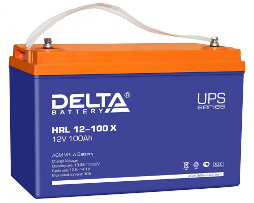 Аккумулятор для ИБП Delta Battery HRL-X, 220х171х330 мм (ВхШхГ),  необслуживаемый свинцово-кислотный,  12V/100 Ач, цвет: синий, (HRL 12-100 X)