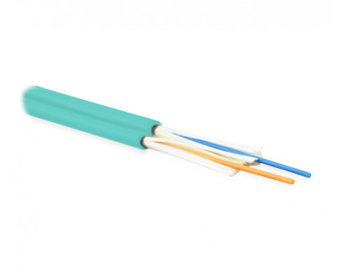 Кабель ВО Hyperline Zip-cord,  2хОВ, OM3 50/125, LSZH, Ø 2мм, внутри зданий, небронированный, цвет: аквамарин