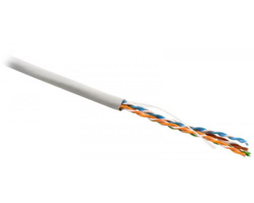 Кабель витая пара Hyperline, LSZH (нг(A)-HF), U/UTP, кат. 5е, проводник Ø 0,51мм, 100м, бухта, тип прокладки: внутри зданий, цвет: серый
