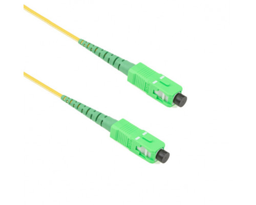 Комм. шнур оптический Hyperline, Simplex SC/SC (APC/APC), OS2 9/125, LSZH, 15м, Ø 2мм, зелёный хвостовик, цвет: жёлтый