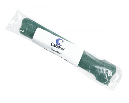 Cabeus CLAMP-150-GN Хомут для кабеля, липучка с мягкой застежкой, 150x14 мм, зеленый (10 шт.)