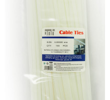 Стяжка кабельная BNH, неоткрывающаяся, 4,8 мм Ш, 500 мм Д, 100 шт, материал: нейлон, цвет: белый