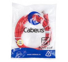 Патч-корд Cabeus PC-UTP-RJ45-Cat.5e-3m-RD-LSZH Кат.5е 3 м красный