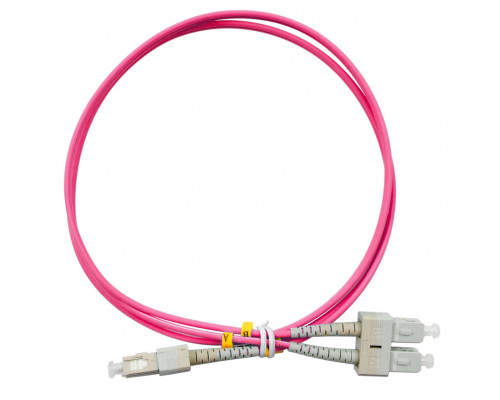 Комм. шнур оптический BNH Tight Buffer, Duplex SC/SC (UPC/UPC), OM4 50/125, LSNH, 25м, Ø 3мм, цвет: маджента