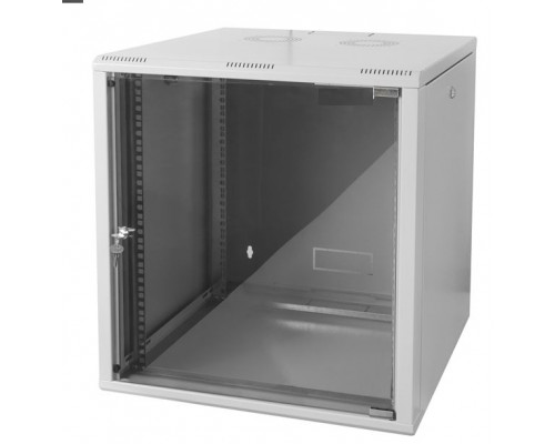 Шкаф телекоммуникационный настенный Datarex, 19", 4U, 135х600х600 мм (ВхШхГ), дверь: стекло, разборный, цвет: серый