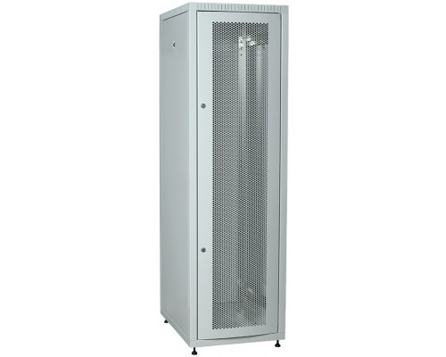Шкаф серверный напольный ITK LINEA E, IP20, 42U, 2000х600х800 мм (ВхШхГ), дверь: перфорация, боковая панель: сплошная съемная, разборный, цвет: серый
