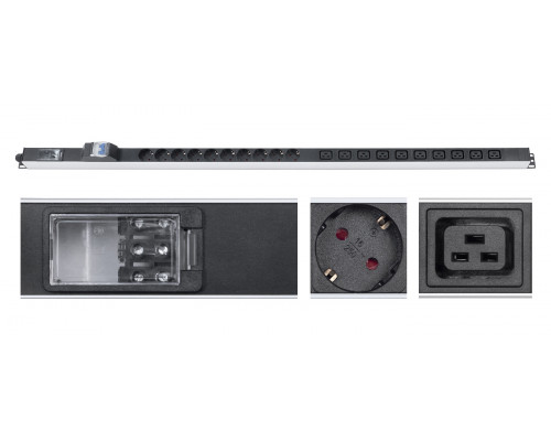 Блок розеток для 19" шкафов 16А Cabeus PDU-16-10S-10C19-B-T 10 розеток