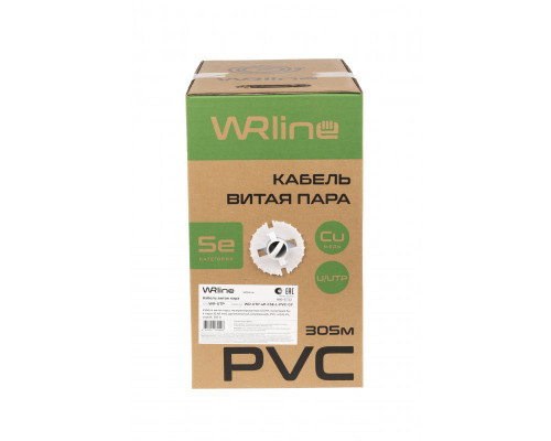 Кабель витая пара  WRline WR-UTP-4P-C5E-L-PVC-GY